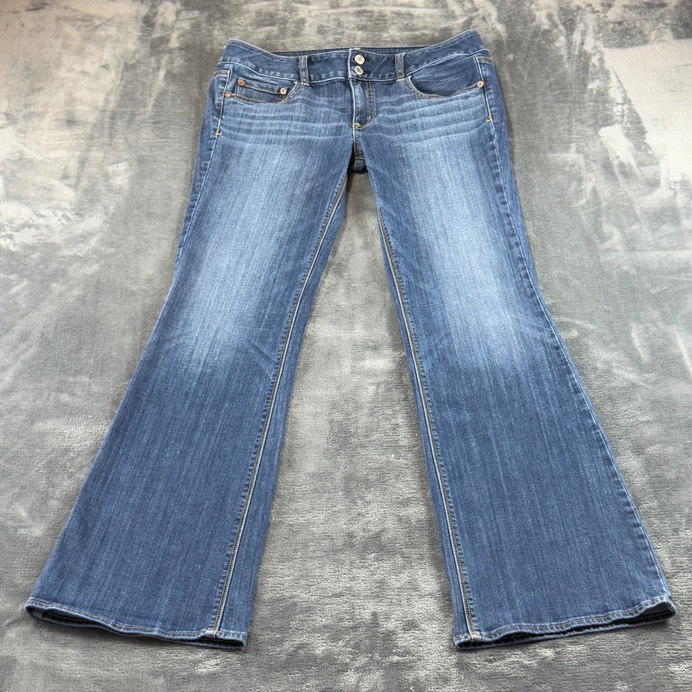 American Eagle Artist Flare Jeans 12 Long Super Stretch Mid Rise